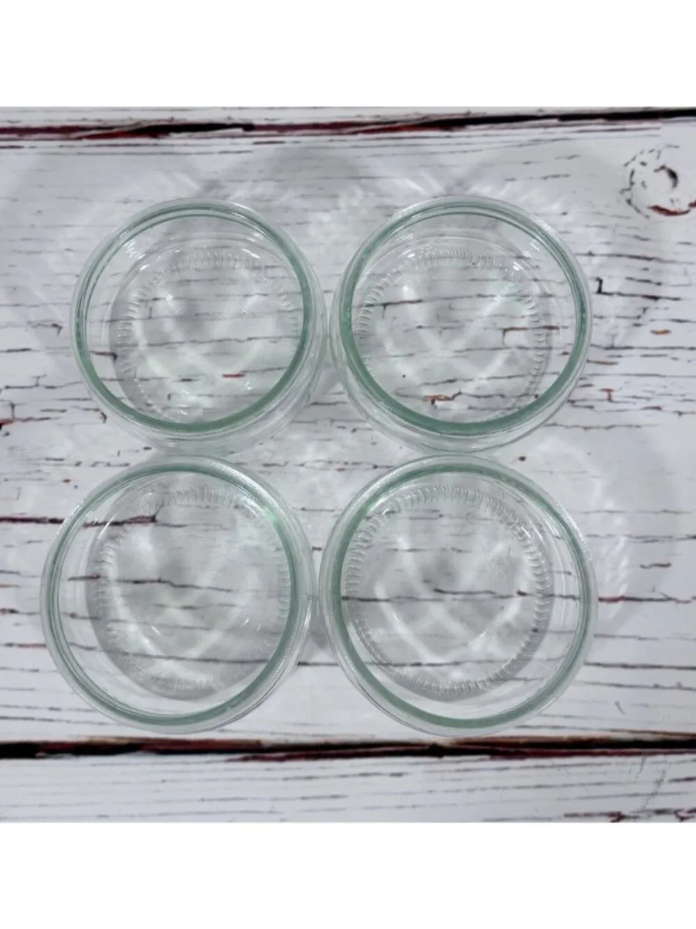 Clear Glass Dessert Ramekins Round Bowls 3.25” Set of 4 Condiments Or Prep Gü